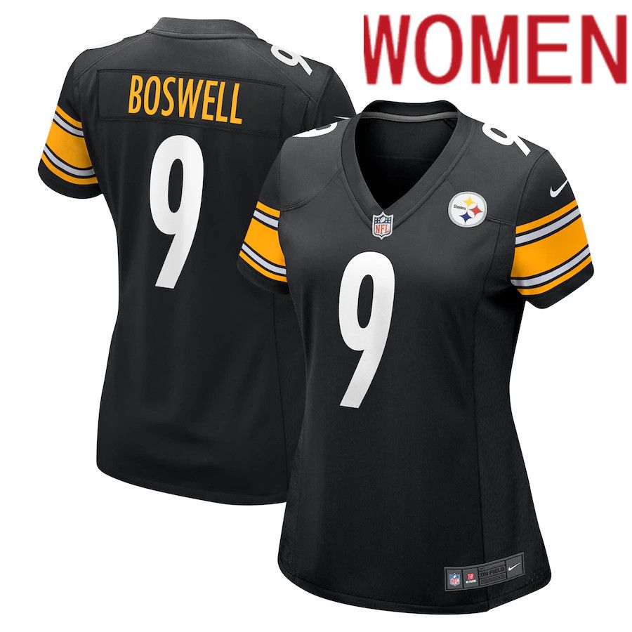 Women Pittsburgh Steelers #9 Chris Boswell Nike Black Game NFL Jersey->women nfl jersey->Women Jersey